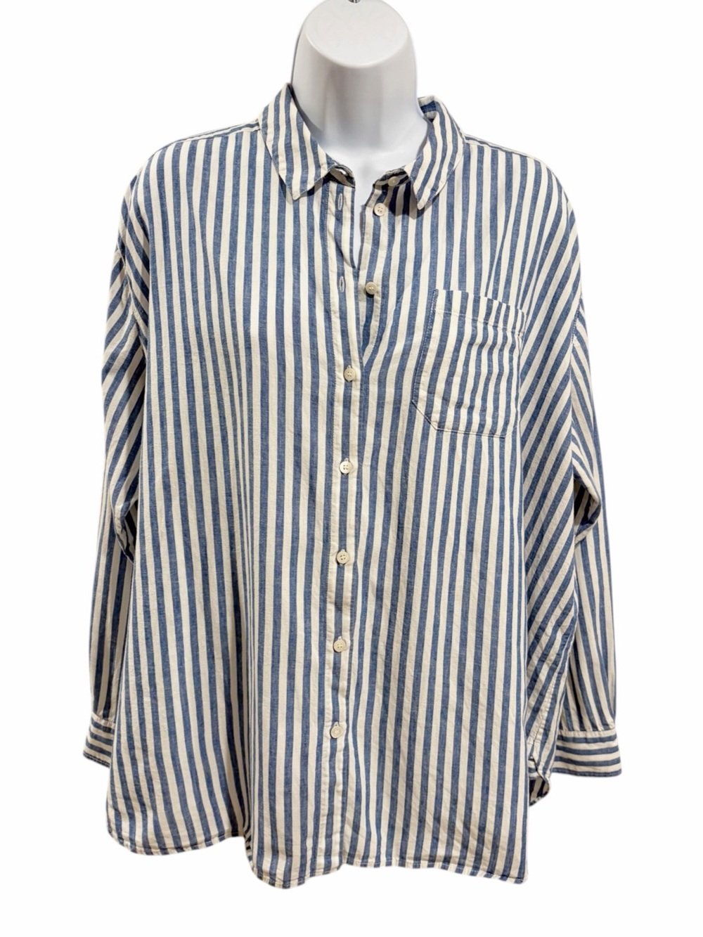 Sezane Cotton Linen Button Front Shirt size 42 US1